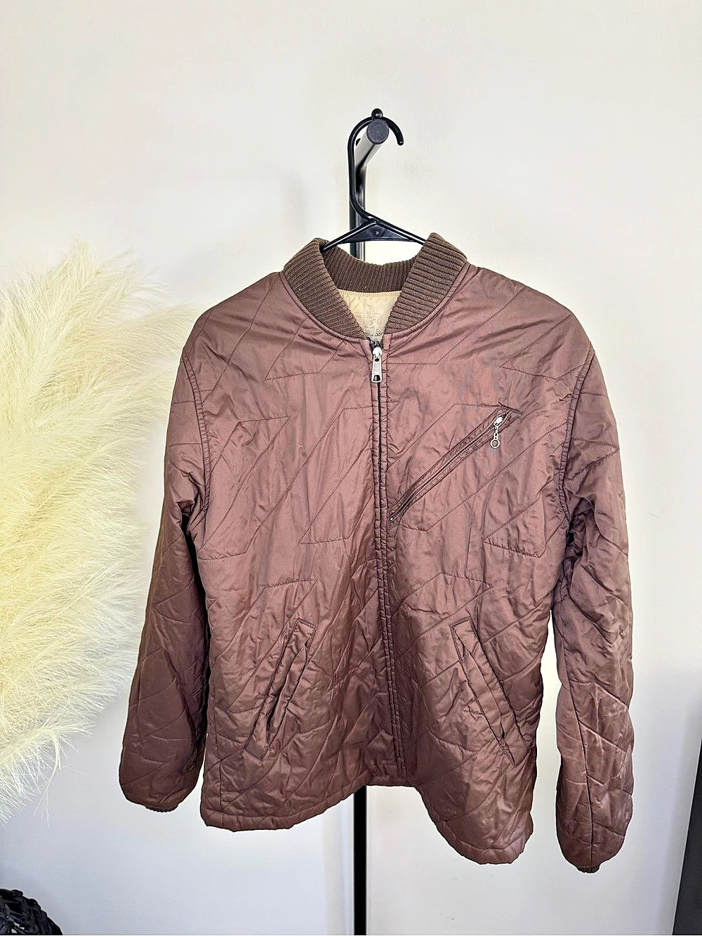 Volcom Workwear Bomber Jacket Quilted Brown Medium